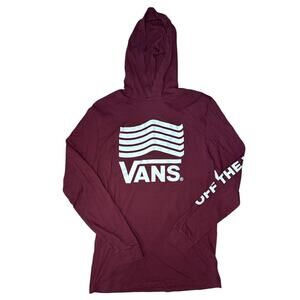 Vans Medium Mens Shirt Long‎ Sleeve T-shirt Hoodie Off The Wall Burgundy